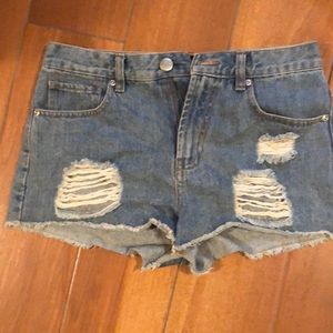 Forever 21 Distressed Cut Off Jean Shorts, size 28 junior